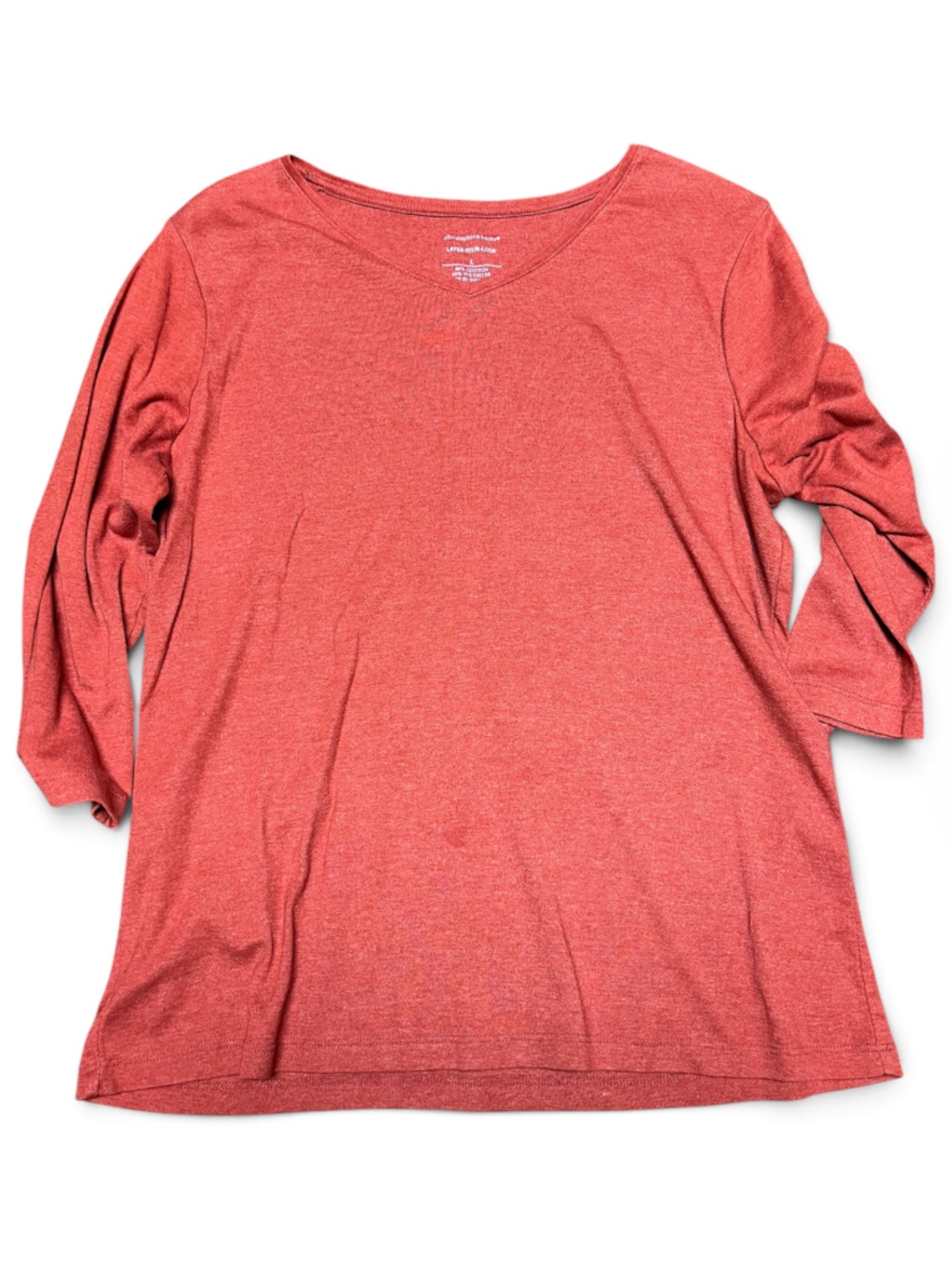 Christopher & Banks Coral V-Neck Long Sleeve Top